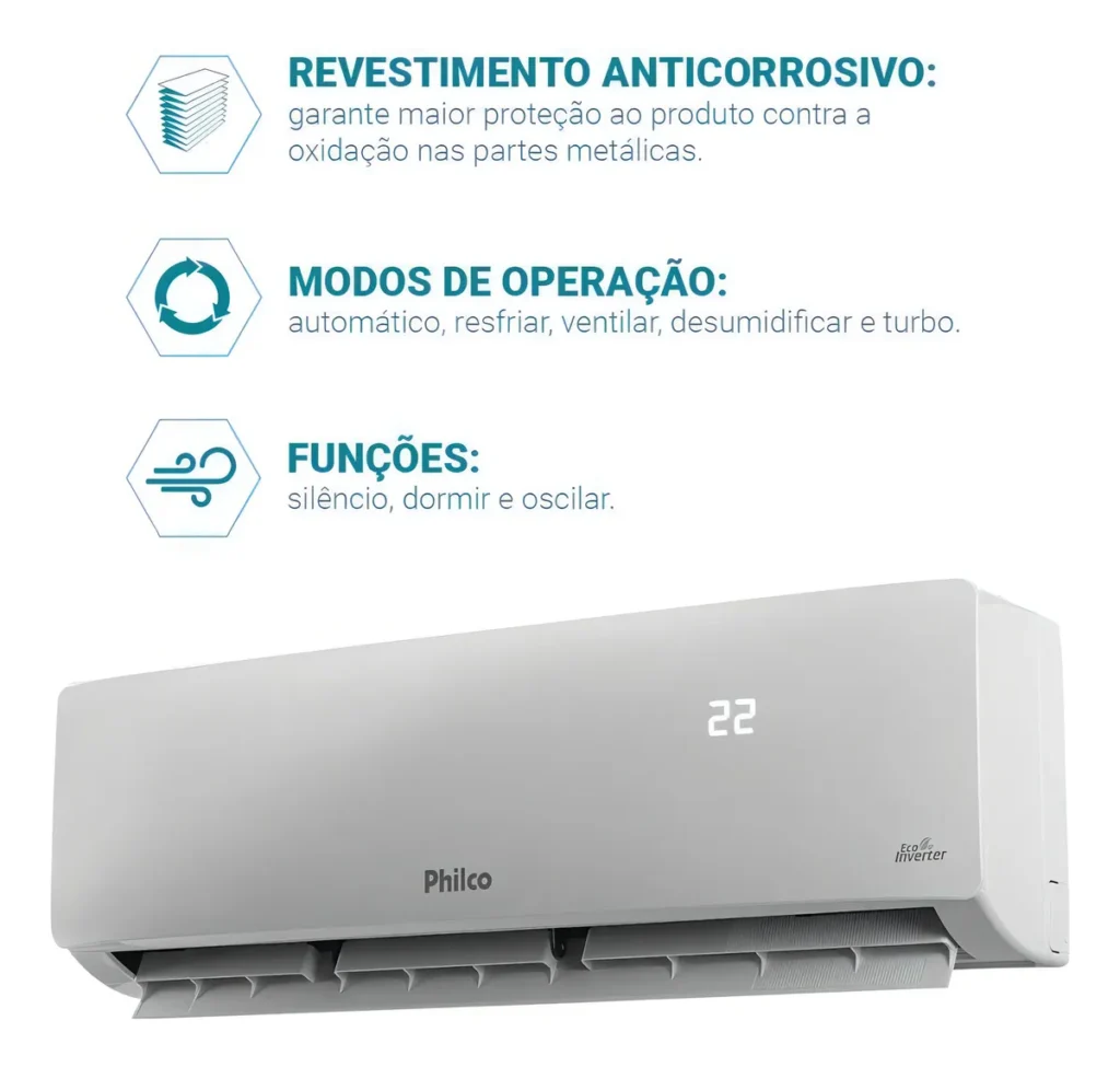 Ar Condicionado Inverter Philco Pac9fc 9000 Btus Frio característi
