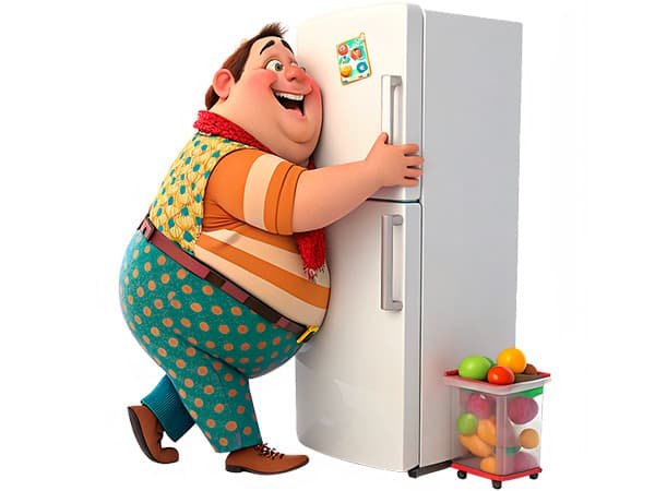 Feliz com a geladeira