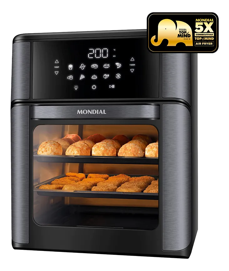Fritadeira Elétrica AFON 12L BG Forno Oven 12 Litros Preto Mondial